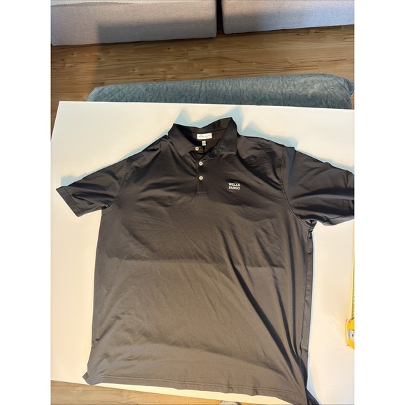 Peter Millar Summer Comfort Men's XXL Golf Polo Black Wells Fargo Logo Performac